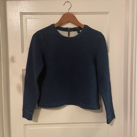 J.Crew Quilted Indigo Sweatshirt S - Picture 1 of 5